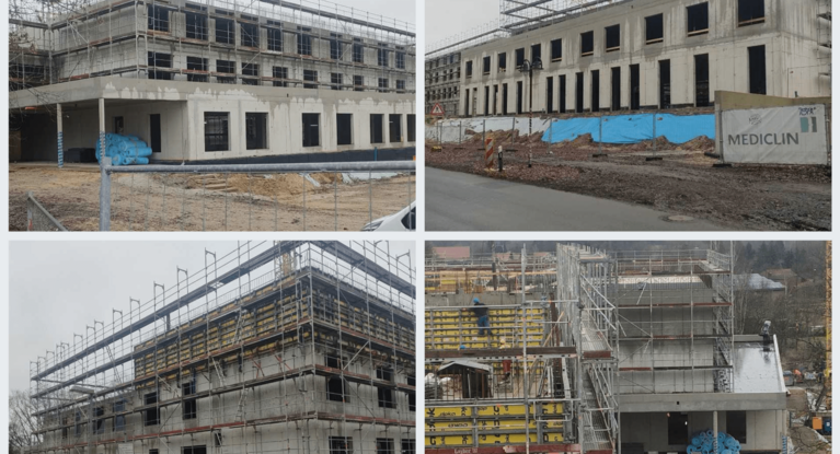 Kollage aus vier Bildern zum Neubau Akutpsychosomatik in Bad Münder